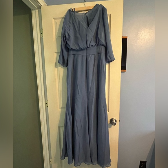 Trumpet/Mermaid Scoop Neck Chiffon Evening Dress - Slate Blue - Picture 5 of 6